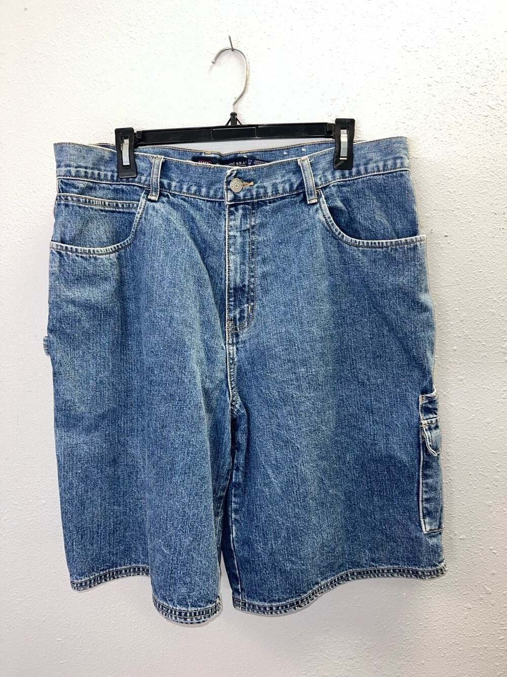 Vintage Faded Glory Baggy Denim Cargo Shorts Mens 36 Blue Jean Y2K Jorts 0488